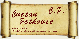 Cvetan Petković vizit kartica